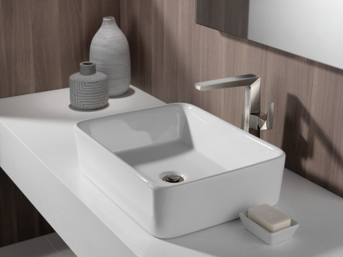 743-SS-PR-DST Trillian Single Handle Vessel Bathroom Faucet, Lumicoat Stainless