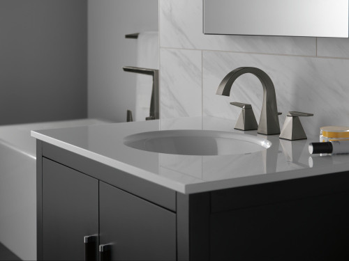 35546-KS-PR-MPU-DST Trillian Two Handle Widespread Bathroom Faucet, Lumicoat Black Stainless