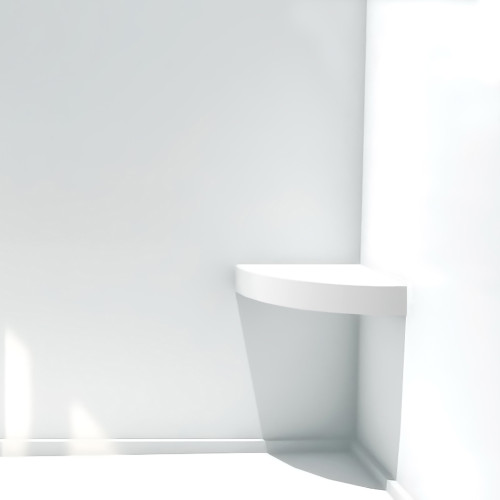 Transolid CSSK1414-01 Studio 14-in X 14-in Solid Surface Wall-Mount Corner Shower Seat in White