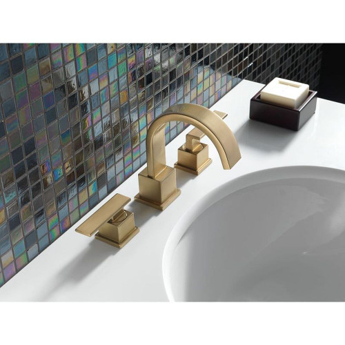 Two Handle Widespread Lavatory Faucet in Champagne Bronze