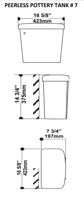 Vitreous China 1.6 GPF Toilet Tank in Harvest Gold
