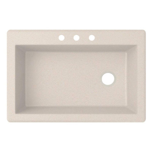 33-in W x 22-in D x 9.5-in H Granite Dual Mount Single Bowl Kitchen Sink with 3-Hole in Granito