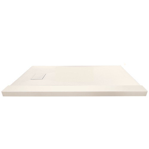Transolid FZSTR6032-32 Trimslate 60-in x 32-in Tub Replacement Shower Base with Adjustable Single Threshold and End Drain, Cameo