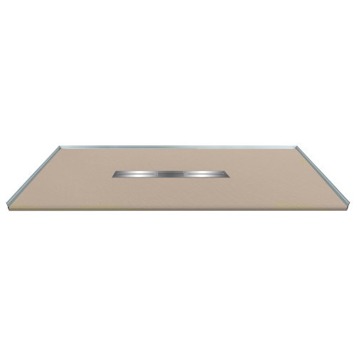 Transolid FZSP7248C-33 Trimslate Plus 72-in x 48-in Zero Threshold Shower Base with Center Drain, Beach