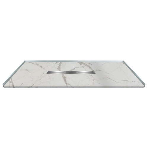 Transolid FZSP6042C-60 Trimslate Plus 60-in x 42-in Zero Threshold Shower Base with Center Drain, Calcite