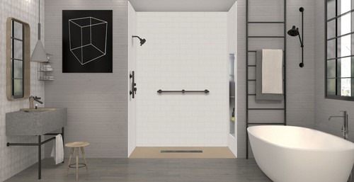 FZSP6042C-33 Trimslate Plus 60-in x 42-in Zero Threshold Shower Base with Center Drain, Beach