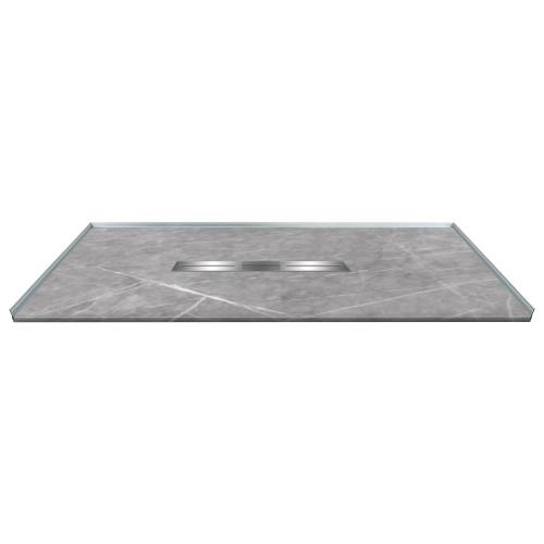 Transolid FZSP6036C-59 Trimslate Plus 60-in x 36-in Zero Threshold Shower Base with Center Drain, Ashy Grey