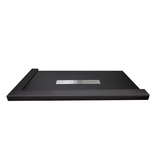Transolid FZSDT7242C-09 Trimslate 72-in x 42-in Shower Base with Adjustable Double Threshold and Center Drain, Black
