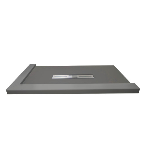 FZSDT7236C-40 Trimslate 72-in x 36-in Shower Base with Adjustable Double Threshold and Center Drain, Dark Grey