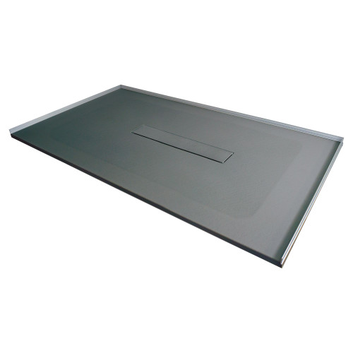 Transolid FZS7940C-40 Trimslate 79-in x 40-in Zero Threshold Shower Base with Center Drain, Dark Grey
