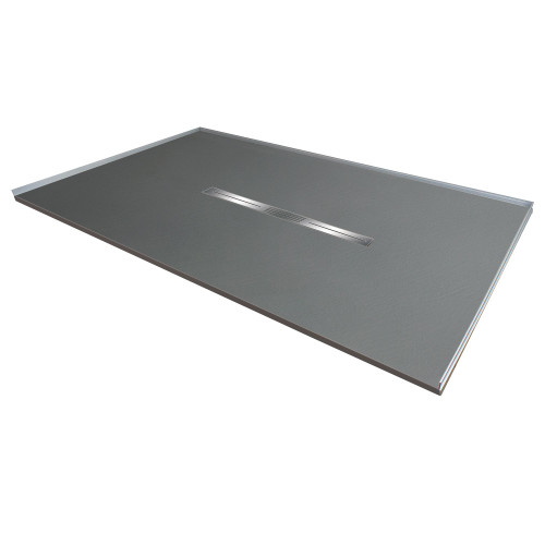Transolid FZS7248C-40 Trimslate 72-in x 48-in Zero Threshold Shower Base with Center Drain, Dark Grey