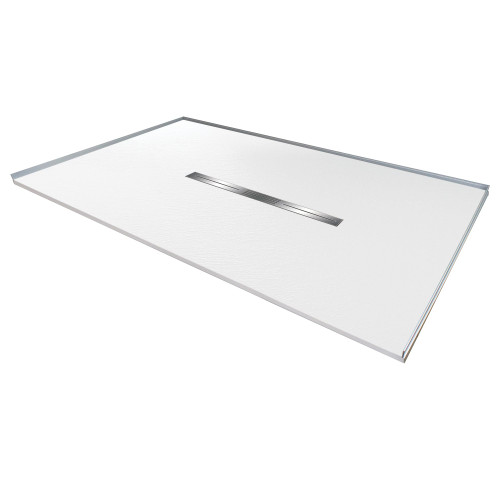 Transolid FZS7248C-31 Trimslate 72-in x 48-in Zero Threshold Shower Base with Center Drain, White