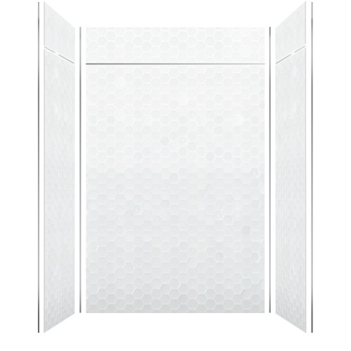 Transolid PWKX60368412-631 Prodigy 60-in x 36-in x 96-in Shower Wall Kit with Extension, White 3D Hexagon