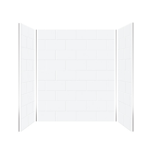 Transolid PWK603672-531 Prodigy 60-in x 36-in x 72-in Shower Wall Kit, White Horizontal Tile