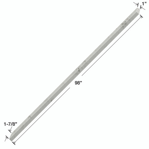EM981-47 Saramar 1-in x 1.87-in x 98-in Transition Edge Molding, White Venito