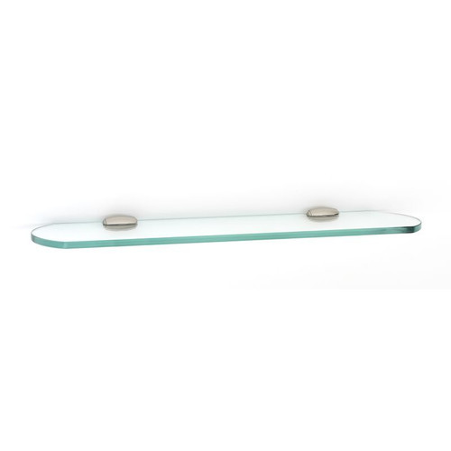 Alno Royale A6650-18-PN 18-in Glass Shelf with Brackets Transitional in Polished Nickel