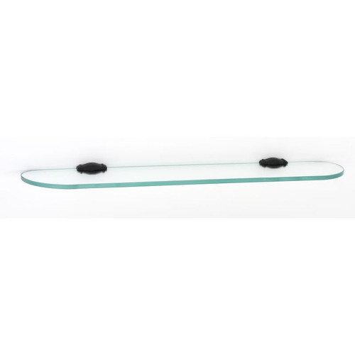 Alno Charlie's Collection A6750-24-BRZ 24-in Glass Shelf with Brackets Transitional in Bronze