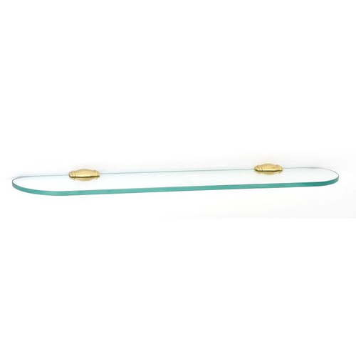 Alno Charlie's Collection A6750-24-PB 24-in Glass Shelf with Brackets Transitional in Polished Brass