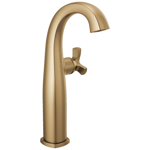 7776-CZ-PR-DST Stryke 6.44-in x 4.38-in x 11.75-in Single Handle Vessel Bathroom Faucet, Lumicoat Champagne Bronze