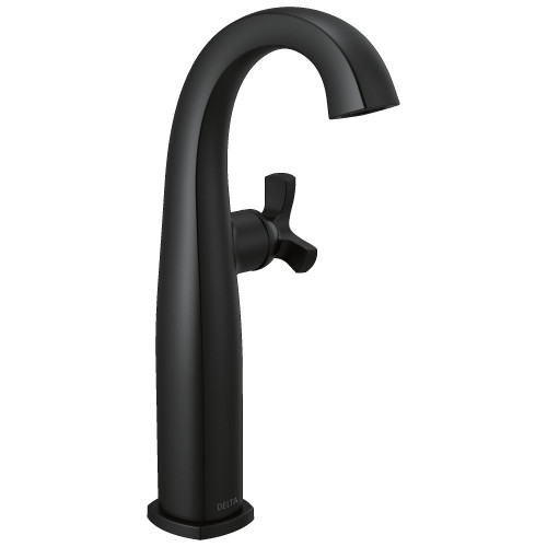 7776-BL-DST Stryke 6.44-in x 4.38-in x 11.75-in Single Handle Vessel Bathroom Faucet, Matte Black