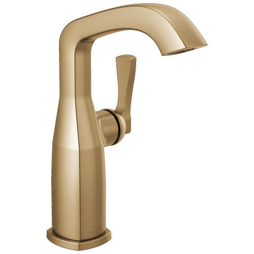 676-CZ-PR-DST Stryke 4.38-in x 6.56-in x 8.94-in Single Handle Mid-Height Bathroom Faucet, Lumicoat Champagne Bronze