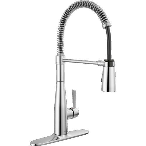 9613-DST Essa 11.50-in x 4.13-in x 19.38-in Single-Handle Pull-Down Spring Kitchen Faucet, Chrome