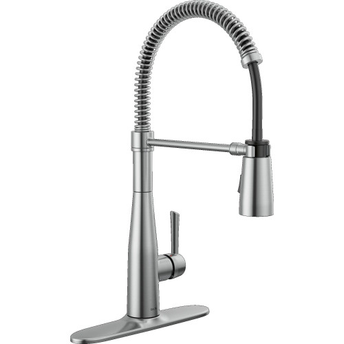 9613-AR-DST Essa 11.50-in x 4.13-in x 19.38-in Single-Handle Pull-Down Spring Kitchen Faucet, Arctic Stainless
