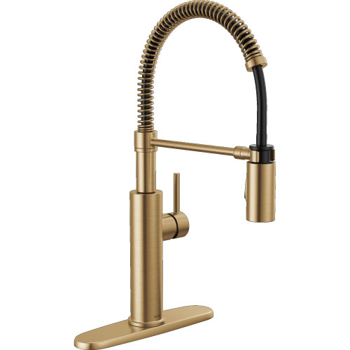 Delta 18803-CZ-DST Antoni 9.00-in x 10.50-in x 19.75-in Single-Handle Pull-Down Spring Kitchen Faucet, Champagne Bronze