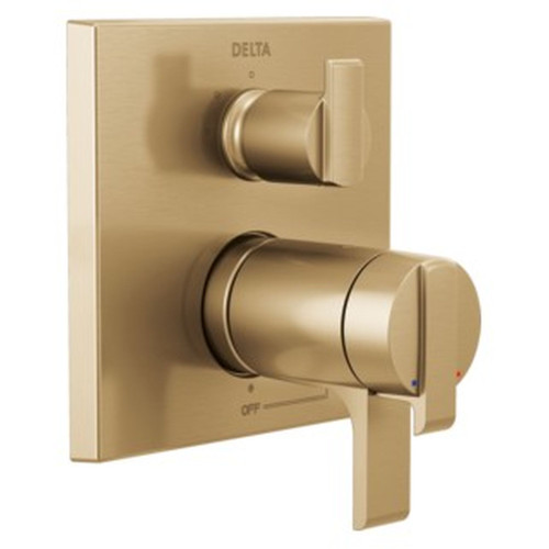 T27T867-CZ Ara Angular Modern TempAssure 17T Series Valve Trim with 3-Setting Integrated Diverter, Champagne Bronze