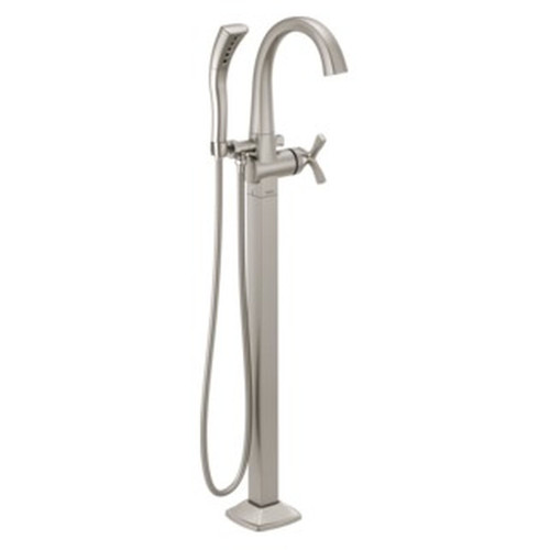 T47776-SSFL Stryke Delta Stryke Single Handle Floor Mount Tub Filler Trim, Stainless