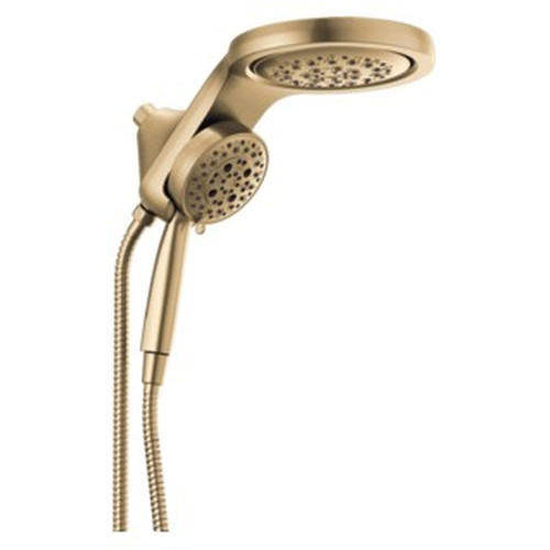 Delta 58680-CZ-PR25 Universal Showering Components HydroRain H2Okinetic 5-Setting Two-In-One Shower Head, Lumicoat Champagne Bronze