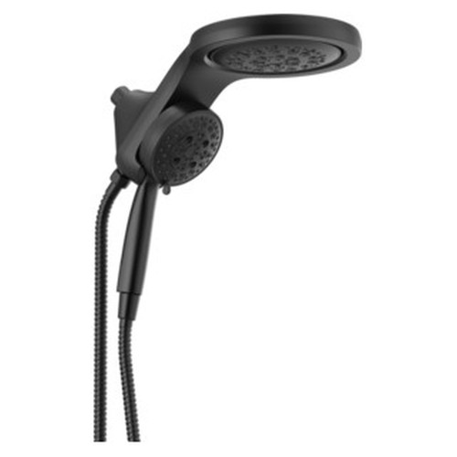 Delta 58680-BL25 Universal Showering Components HydroRain H2Okinetic 5-Setting Two-in-One Shower Head, Matte Black