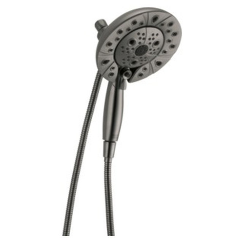 Delta 58480-KS-PR-PK Universal Showering Components H2Okinetic In2ition 5-Setting Two-In-One Shower, Lumicoat Black Stainless