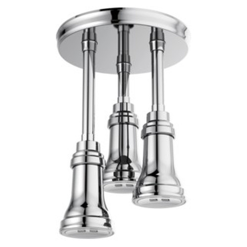57190-25-L Universal Showering Components H2Okinetic Pendant Raincan Shower Head with LED Light, Chrome