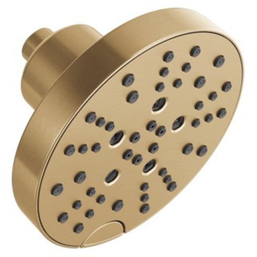 52668-CZ-PR Universal Showering Components H2Okinetic 5-Setting Contempoary Round Raincan Shower Head, Lumicoat Champagne Bronze