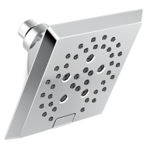 Delta 52664-PR Universal Showering Components H2Okinetic 5-Setting Angular Modern Raincan Shower Head, Lumicoat Chrome