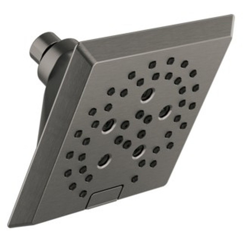 52664-KS-PR Universal Showering Components H2Okinetic 5-Setting Angular Modern Raincan Shower Head, Lumicoat Black Stainless