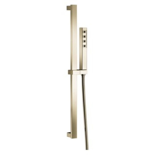 51567-PN-PR Universal Showering Components H2Okinetic Single-Setting Slide Bar Hand Shower, Lumicoat Polished Nickel