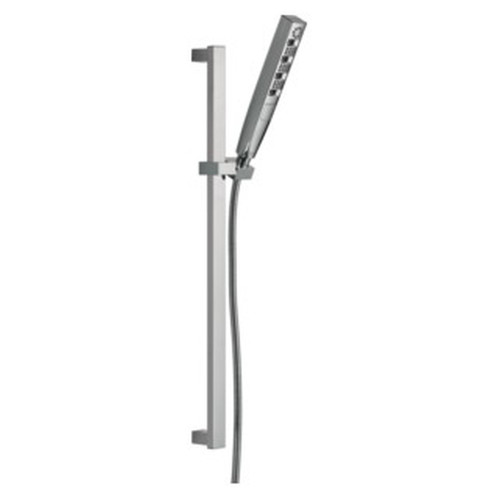 Delta 51140-PR Universal Showering Components H2Okinetic Hand Shower 1.75 GPM w/Slide Bar 4S, Lumicoat Chrome