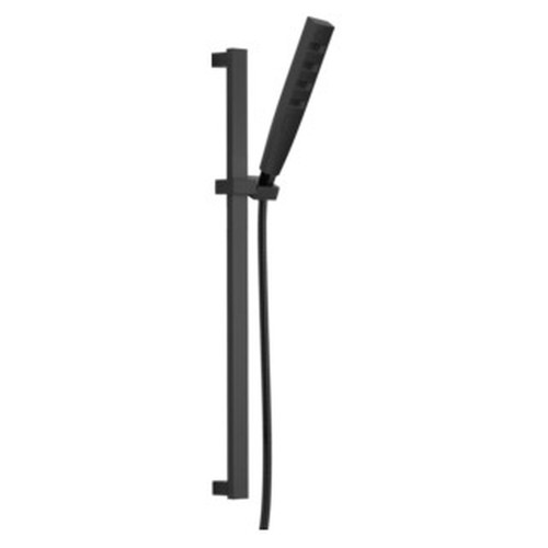 Delta 51140-BL Universal Showering Components H2Okinetic Hand Shower 1.75 GPM w/Slide Bar 4S, Matte Black