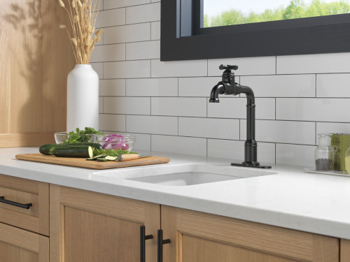 Delta 1990LFC-BL Broderick True Bar Kitchen Faucet, Matte Black
