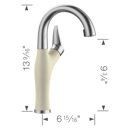 Blanco 526379 Artona Single-Lever Pull-Down Bar Faucet with 1.5 GPM in Biscuit/Stainless