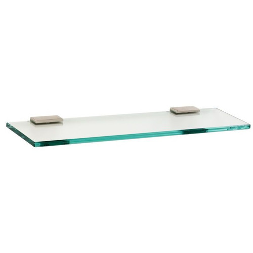 Alno Arch A7550-24-SN 24-in Glass Shelf with Brackets Modern in Satin Nickel