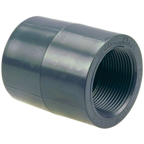 CA02550-B25 450133R 1X1/2 THD COUP PVC 80, Thread Coupling/Reducing Thread Coupling FPT x FPT - PVC Schedule 80, 4501-3-3  - Box of 25