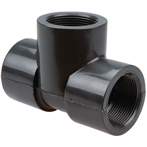 CA09750-B25 451233 1/2 THD TEE PVC 80, Threaded Tee FPT x FPT x FPT - PVC Schedule 80, 4512-3-3  - Box of 25