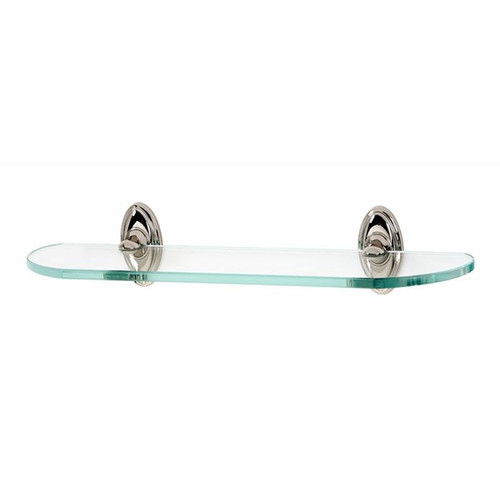 Alno Classic Traditional A8050-24-PN 24-in Glass Shelf with Brackets Traditional in Polished Nickel