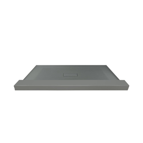 Transolid FZST6040C-40 Trimslate 60-in x 40-in Shower Base with Adjustable Single Threshold and Center Drain, Dark Grey