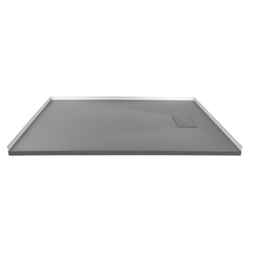 FZSR6036-40 Trimslate 60-in x 36-in Zero Threshold Tub Replacement Shower Base with End Drain, Dark Grey