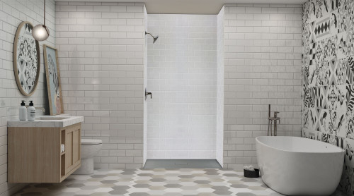 FZS5140C-40 Trimslate 51-in x 40-in Zero Threshold Shower Base with Center Drain, Dark Grey