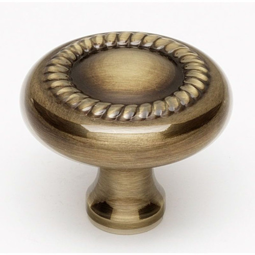Alno Rope A812-38-PA Knob Traditional 1-1/2-in in Polished Antique